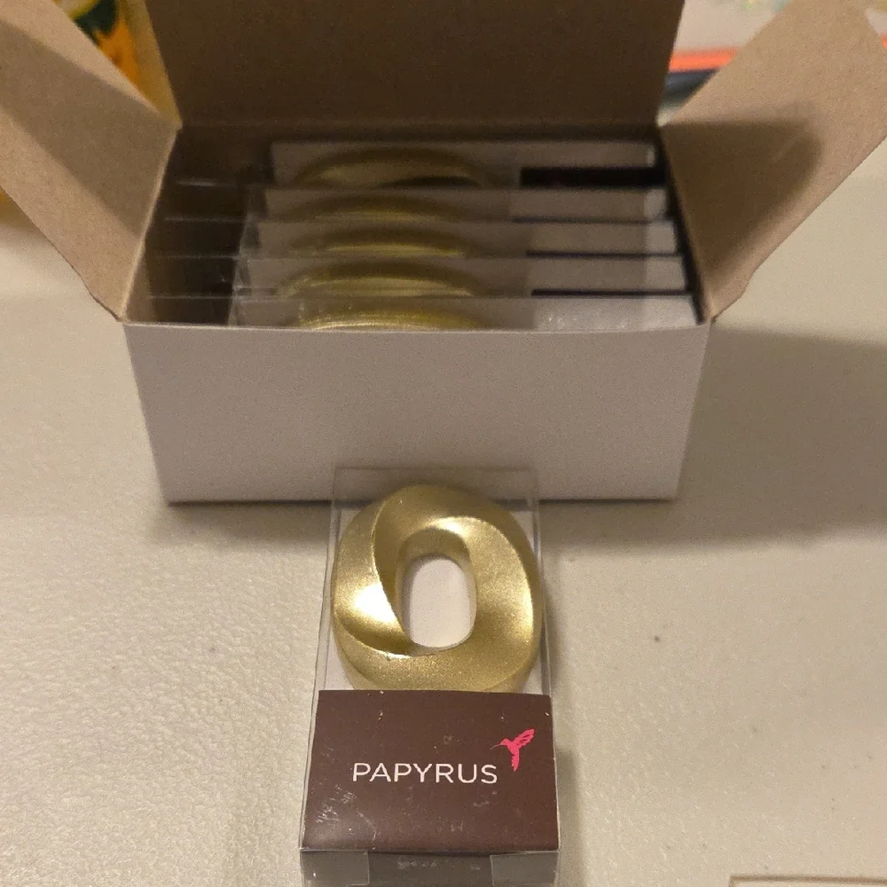 Papyrus Gold Zero - 0 Birthday Candles Pack Of 6